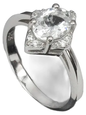 Produktbild von Ring aus 925er Silber mit Aquamarin und Zirkonia, Ringgröße 16