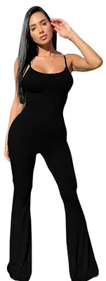 Produktbild von KOEMCY Jumpsuit Damen Elegant Lang Jumpsuit Onepiece Overall Hosenanzug Playsuit