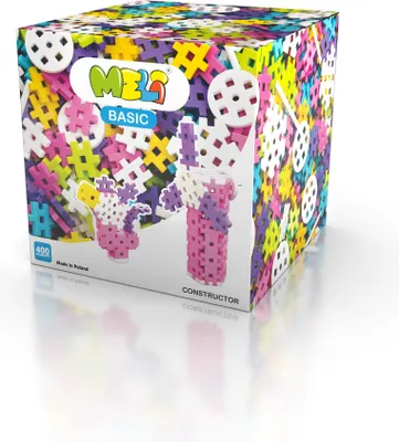 Produktbild von Meli Basic Constructor Pink 400 Bausteine Bauklötze Kunststoff Bauklötzchen