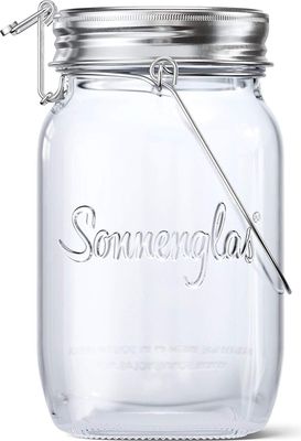 SONNENGLAS Classic 1000ml | Die Original Solarlampe/Solar-Laterne im Einmachglas aus Südafrika | Bekannt aus Pro7 Galileo | USB Anschluss | warmweiße LEDs | Fair Trade