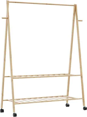 Obrázok produktu pre Vešiak na oblečenie s policami a kolieskami 132x45,5x155,5 cm