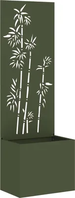 Obrázek produktu pro vidaXL Zahradní paraván s květinovým vzorem, olivově zelený, 50 x 150 cm