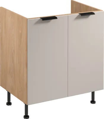 Produktbild von Spülenunterschrank 80 cm küchenmöbel Küchenschrank, Sorento D80Z Beige/Sonoma Eiche