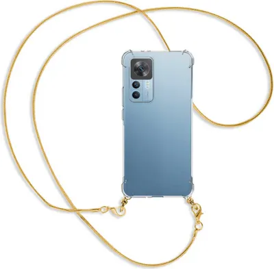 Produktbild von Handykette Backcover-Schutzhülle mit Band (Metall goldfarben) für Xiaomi 12T (6.67'' FC) - goldfarbene Snake-Kette
