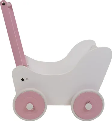 Produktbild von Bandits & Angels Puppenwagen Weiß Little Angel Weiß ab 1 Jahr für Mädchen - Puppenwagen aus Holz - Für Puppen bis 42 cm - Gummiräder