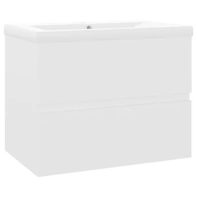 Obrázok produktu pre vidaXL Vanity Unit so zabudovaným umývadlom Biely drevený materiál