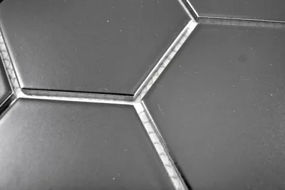 Produktbild von Handmuster Mosaik Fliese Keramik Hexagon schwarz matt Küche Fliese WC Badfliese MOS11F-0311_m