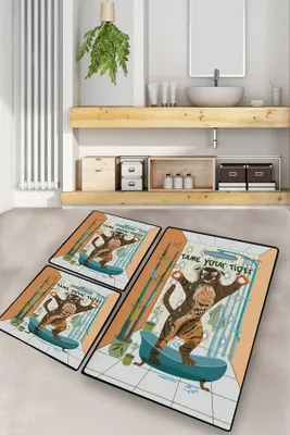 Immagine prodotto di Mijolnir, Tame Your Tiger, set di tappetini da bagno (3 pezzi), multicolore, 100% POLIESTERE, 50 x 60 cm