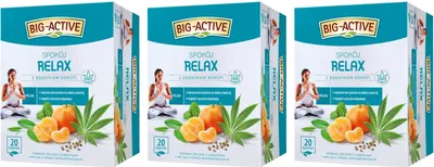 Produktbild von Entspannungstee 60 Teebeutel - Grüner Tee Melisse Hanf Beruhigungstee Big-Active