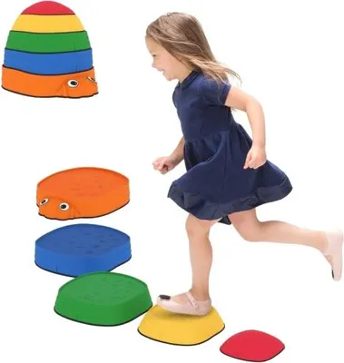 Produktbild von 37x37x28cm Balanciersteine Verschiedenes Spielzeug 5 Stueck Rutschfest Stapelbar Fuer Kinder 2 Bis 8 Jahre Fuer Drinnen Draussen