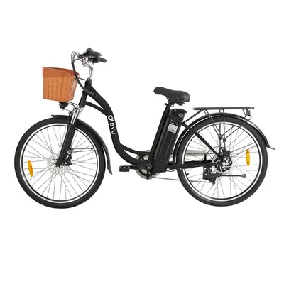 Zdjęcie produktu dla Rower elektryczny miejski C6 dla dorosłych, akumulator 36V 12,5Ah, maks. prędkość 25 km/h, 26‑calowe opony pneumatyczne, mechaniczne hamulce tarczowe