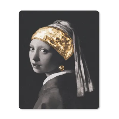 Produktbild von MuchoWow® Mauspad Mousepad Mädchen mit einem Perlenohrring - Vermeer - Gold 30x40 cm - Mousepads - Maus Mat - Pad - Mausunterlage - Mausmatten
