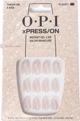 Image de OPI xPRESS/ON Artificial Nails, vernis à ongles ton #Throw Me a Kiss 30 pcsü