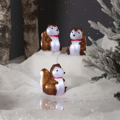 Zdjęcie produktu dla Figurki ogrodowe wiewiórki Led CRYSTALO na baterie IP44