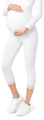 Produktbild von Be Mammy 3/4 Umstandsleggings aus Viskose BE20-161 (Weiß, S)