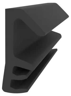 Produktbild von Flügelfalzdichtung für Holzelemente und Holzfenster - Schwarz - 8 Meter - 12 mm Falzhöhe - Fenster- und Türdichtung Flügel - Zimmertürdichtung Gummi