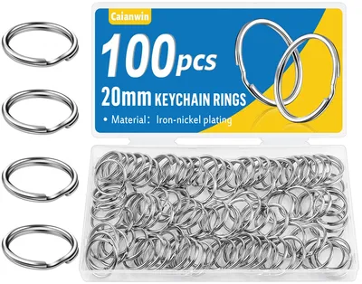 100er Set runde Metall-Splittringe 20 mm für Schlüsselanhänger