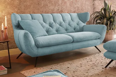 Produktbild von KAWOLA Sofa CHARME 3-Sitzer Cord hellblau