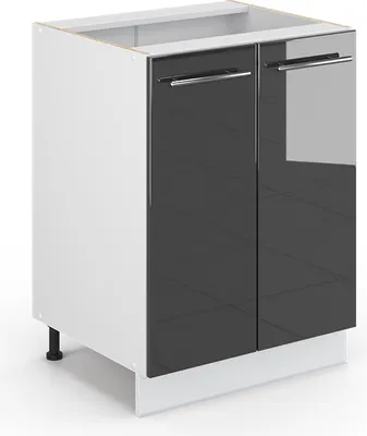 Produktbild von Vicco Küchenunterschrank Fame-Line, 60 cm ohne Arbeitsplatte, Anthrazit Hochglanz/Weiß