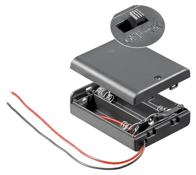 Produktbild von Batteriehalter für 3 Stück Mignon AA LR6 Batterien 4,5 Volt mit Kabel und Stecker – Batteriehalter AA Mignon, Batterie Halterung Elektronik (Kunststoff)