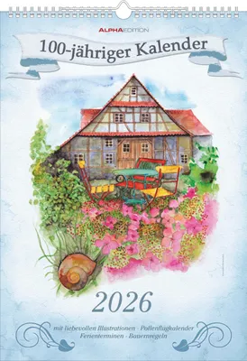 Productafbeelding van 100-jarige kalender 2026 - Fotokalender, formaat A3 (29,7x42 cm)