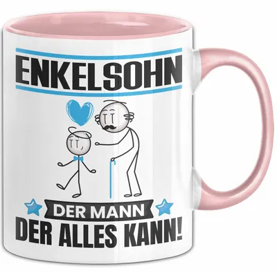 Produktbild von Enkelsohn Tasse Geschenk für Enkelsohn Der Mann Der Alles Kann Geschenkidee zum Geburtstag (Rosa)