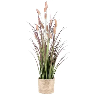 Produktbild von CREATIV green künstliche Gräser im Topf 60cm in rosa mit echten getrockneten Wedeln, Pampasgras für innen