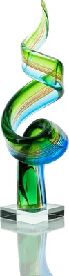 Produktbild von Glas-Skulptur groß Designer Figur mit Glassockel Hochwertiges Unikat