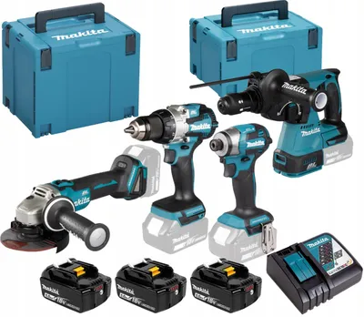 Zdjęcie produktu dla Makita ZESTAW COMBO 18V LXT DGA504+DDF489+DTD173 (3x5.0Ah)