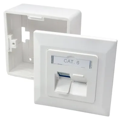Immagine prodotto di Logilink CAT 6 Auf und Unterputzdose vollgeschirmt RAL 9003