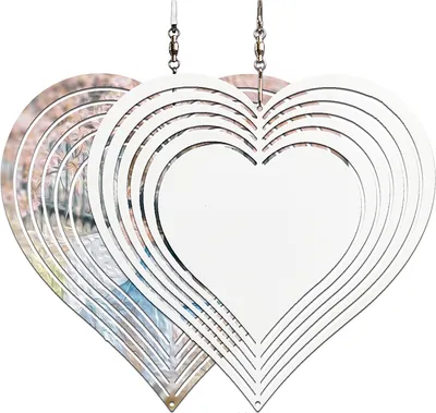Produktbild von INF 3D Kinetischer Windspinner Herz, 25cm x 25cm, Edelstahl