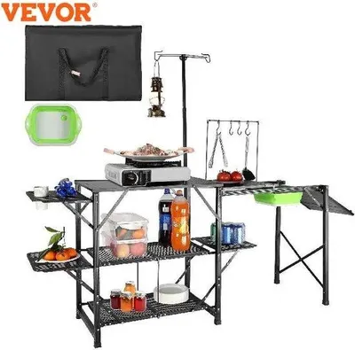 Obrázek produktu pro Skládací campingový stolek Famanu – univerzální stolek pro kempování – skládací – rozměry 174x50x160 cm