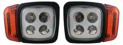Produktbild von LED-Scheinwerfer-Set mit Blinker, geeignet für Traktor, Mähdrescher, Bagger, Schneepflug usw. - 4 Dioden (12 W, 1000 lm pro Leuc