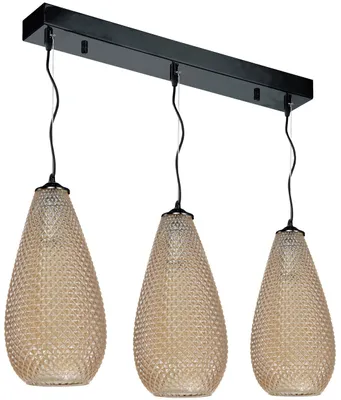 Produktbild von Pendelleuchte Milagro PETRA 3xE27 mit amberfarbenem Glas