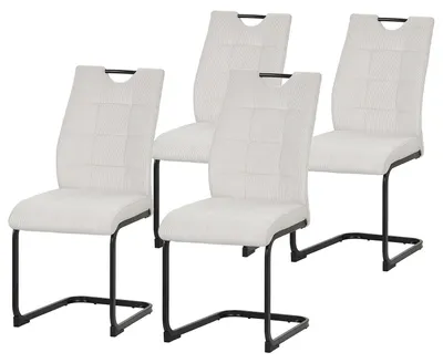 Produktbild von home24 Freischwinger 4er-Set - Metall / Textil