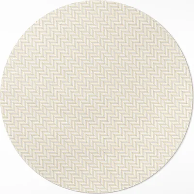 Produktbild von Feines minimalistisches Fischgrätenparkett– Vinyl Fußmatte – Ø 140cm – Rutschfest, Pflegeleicht & Langlebig
