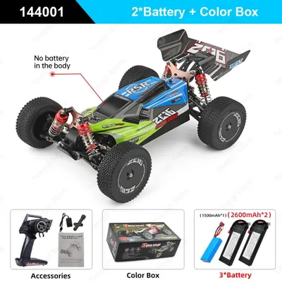 Immagine prodotto di Auto radiocomandata - Modello 144001 - Trazione integrale - Alta velocità - Adatta al fuoristrada - Funzione drift - Portata 100 metri - Blu