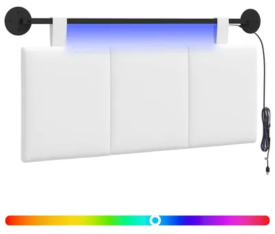Produktbild von Hängendes Kopfteil Mit LED Licht Weiß Stoff