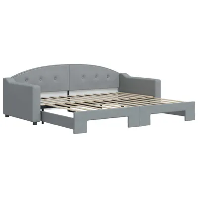 Zdjęcie produktu dla VidaXL 3197530, sofa rozkładana, Szary, Pianka, Metal, Poliester, Drewno, 2230 mm, 1000 mm