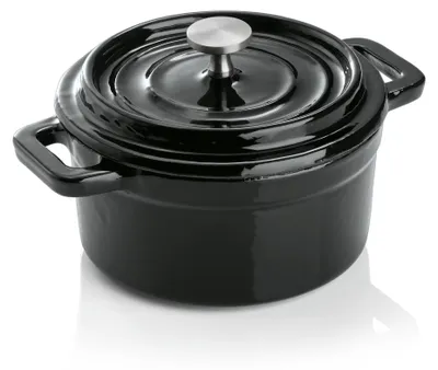 Obrázok produktu pre Cocotte čierna liatina ø 10 cm so smaltovaným vekom