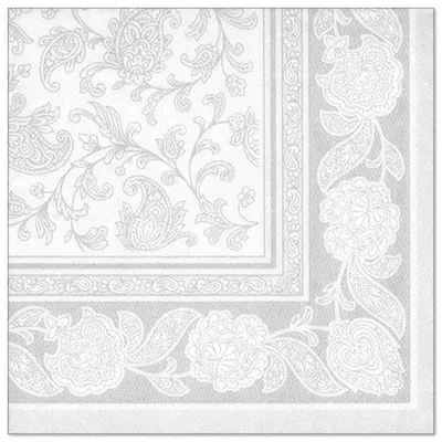 Produktbild von Papstar Servietten "ROYAL Collection" 1/4-Falz 40 cm x 40 cm weiß "Ornaments", 8 x 20 Stück