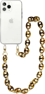 Produktbild von Marble Brown Transparant Cord Hülle - Long Cord  - Kompatibel mit iPhone 12 Pro