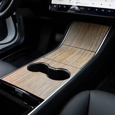 Obrázek produktu pro Car Central Control Panel Film Scratch- proof PVC Dekorativní nálepka pro Tesla model 3 před rokem 2021 (dřevo)