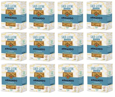 Produktbild von 12x Armando, Il Fusillo, glutenfreie Mehrkornnudeln mit Mais, braunem Reis und Quinoa - + Italian Gourmet pelati 400gr