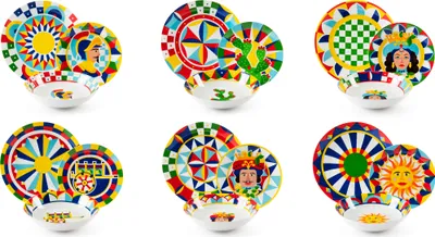 Image de Excelsa Set de vaisselle 18 pièces Sicilian Rhapsody Porcelaine Multicolore