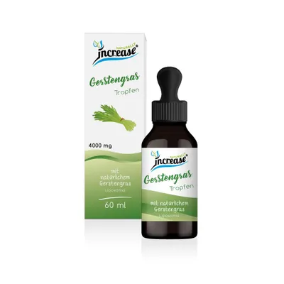 Produktbild von Liposomale Gerstengras Tropfen hochdosiert - (120.000mg Gerstengras pro Packung) 4000mg Gerstengras pro Tagesdosis - MCT Öl - Hohe Bioverfügbarkeit