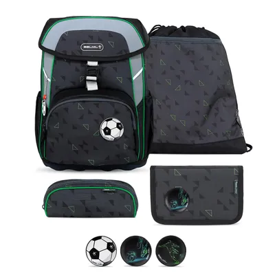Produktbild von Belmil Maxi ergonomisches Schulranzen-Set 5-teilig "Striker X" mit Brustgurt und Hüfgurt, Magnetverschluss, Patch Set 3 Stck