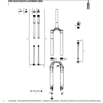 Produktbild von Gabel Druckstufen Einstellknopf Kit RS Charger 2/2.1 RC2 Crown