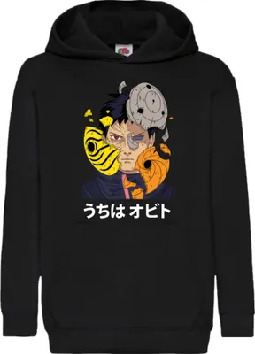 Obrázek produktu pro Dětská Mikina S Kapucí Naruto Obito Uchiha 02, 7-8 Jahr - 128 / Černá