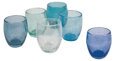 Obrázok produktu pre Elzusha – Súprava 6 sklenených pohárov fúkaných ústami, objem 300 ml